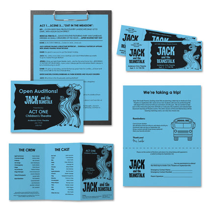 Color Paper, 24 lb Bond Weight, 8.5 x 11, Lunar Blue, 500 Sheets/Ream