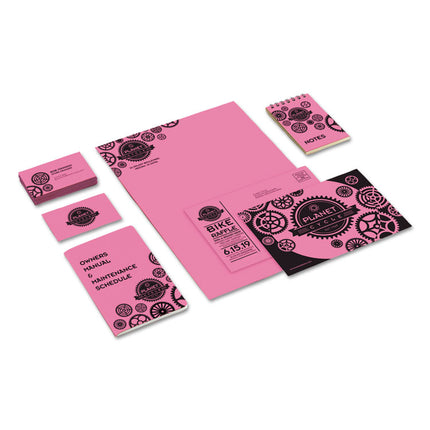 Color Cardstock, 65 lb Cover Weight, 8.5 x 11, Pulsar Pink, 250/Pack