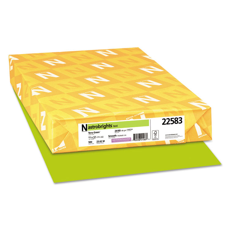 Color Paper, 24 lb Bond Weight, 11 x 17, Terra Green, 500/Ream
