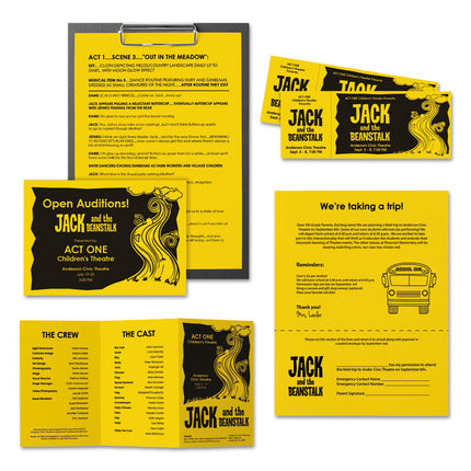 Color Paper, 24 lb Bond Weight, 8.5 x 11, Solar Yellow, 500/Ream