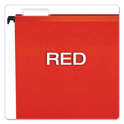 SureHook Hanging Folders, Letter Size, 1/5-Cut Tabs, Red, 20/Box