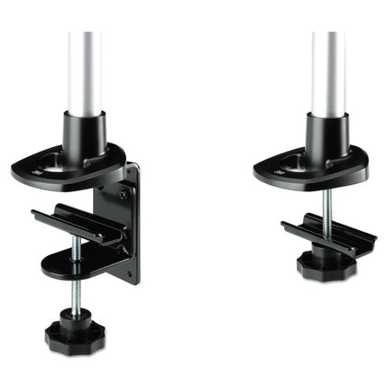 Dual-Swivel Monitor Arm, 360 Degree Rotation, +15 Degree/-90 Degree Tilt, 180 Degree Pan, Black/Gray, Supports 30 lbs