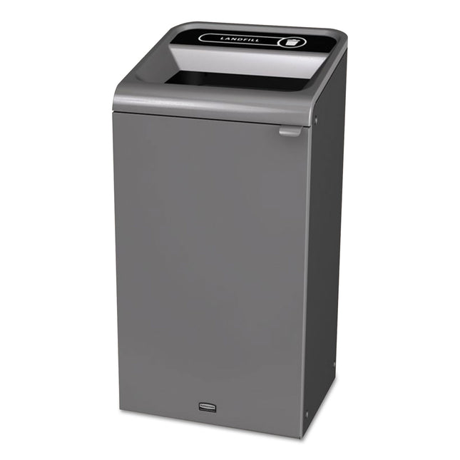 Configure Indoor Recycling Waste Receptacle, Landfill, 23 gal, Metal, Gray