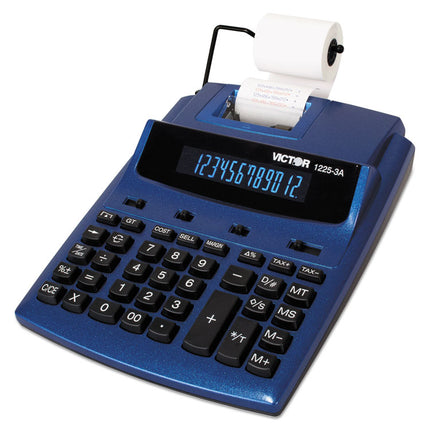 1225-3a Antimicrobial Two-Color Printing Calculator, Blue/red Print, 3 Lines/sec