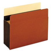 Heavy-Duty File Pockets, 5.25" Expansion, Letter Size, Redrope, 10/box