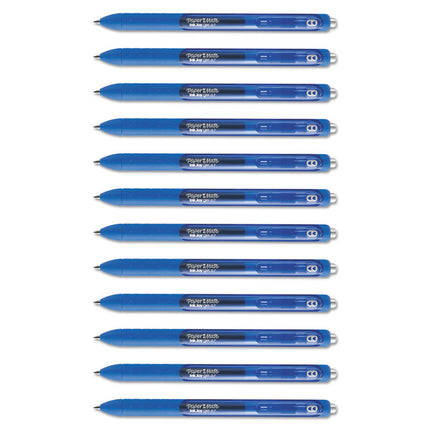 Inkjoy Gel Pen, Retractable, Medium 0.7 Mm, Blue Ink, Blue Barrel, Dozen