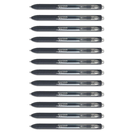 InkJoy Gel Pen, Retractable, Fine 0.5 mm, Black Ink, Black Barrel, Dozen