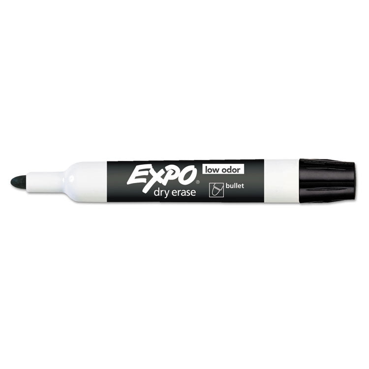 Low-Odor Dry-Erase Marker, Medium Bullet Tip, Black, Dozen