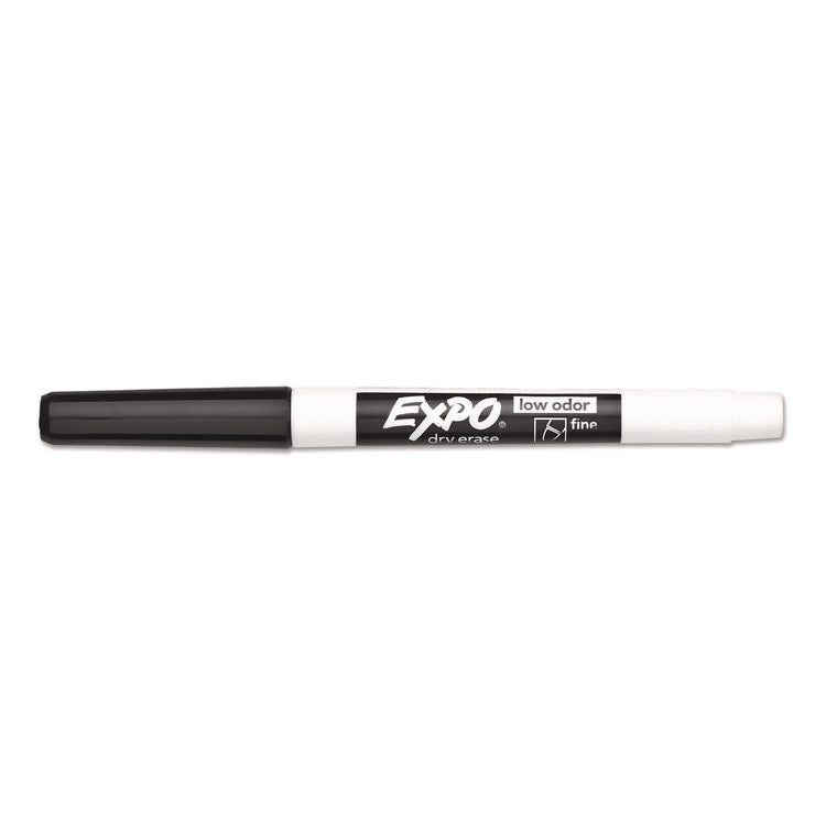 Low-Odor Dry-Erase Marker, Fine Bullet Tip, Black, Dozen