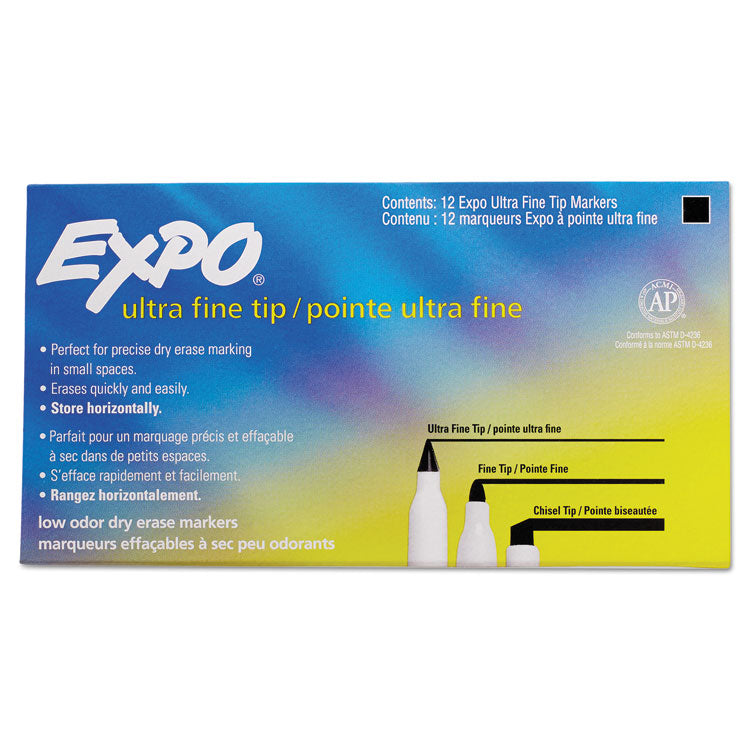 Low-Odor Dry-Erase Marker, Extra-Fine Bullet Tip, Black