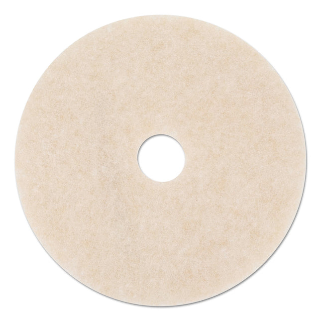Ultra High-Speed Topline Floor Burnishing Pads 3200, 24" Diameter, White/amber, 5/carton