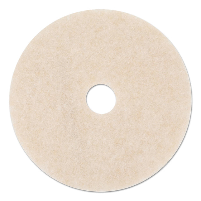 Ultra High-Speed Topline Floor Burnishing Pads 3200, 17" Diameter, White/amber, 5/carton