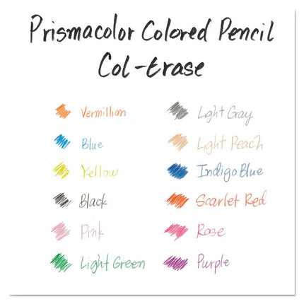 Col-Erase Pencil with Eraser, 0.7 mm, 2B, Assorted Lead and Barrel Colors, 24/Pack
