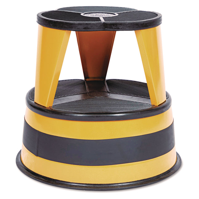 Kik-Step Steel Step Stool, 2-Step, 350 lb Capacity, 16" Diameter x 14.25"h, Orange