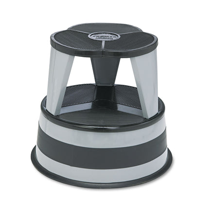 Kik-Step Steel Step Stool, 2-Step, 350 lb Capacity, 16" Diameter x 14.25"h, Slate