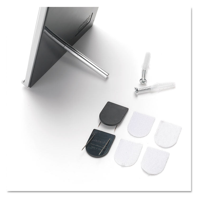 Interior Image Anti-Glare Sign Holder, Landscape, 8.5 X 2 Insert, Black/silver