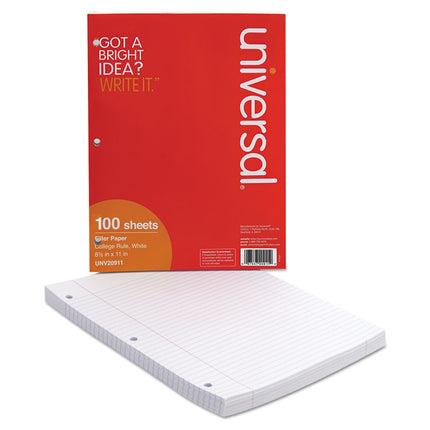 Filler Paper, 3-Hole, 8.5 X 11, Medium/college Rule, 100/pack