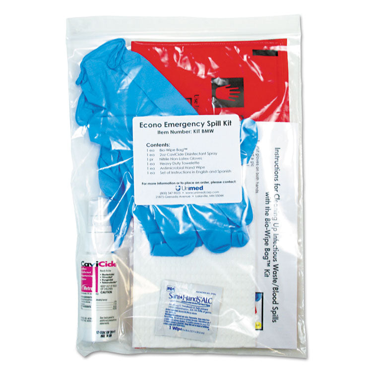 Econo Emergency Spill Kit, 7 Pieces, 9 X 12