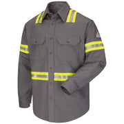 Bulwark® Men's Midweight FR Enhanced Visibility Uniform Shirt / SLDTGY
