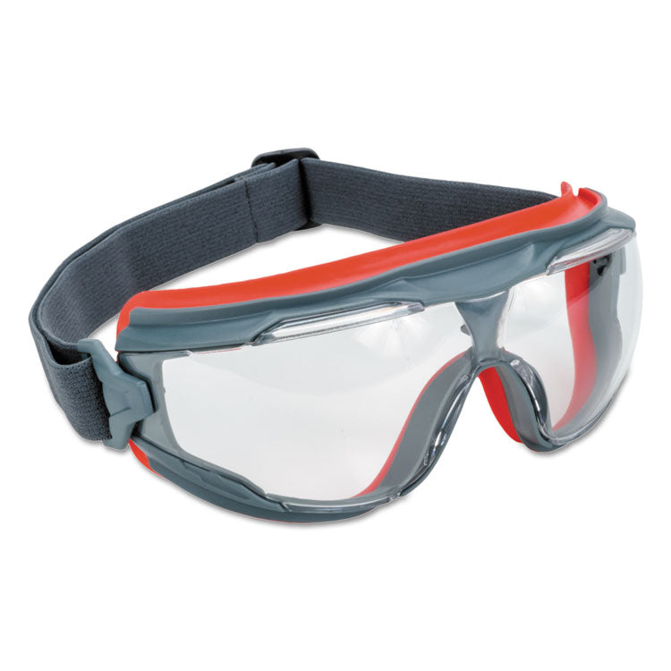 GoggleGear 500Series Safety Goggles, Anti-Fog, Red/Gray Frame, Clear Lens,10/Ctn