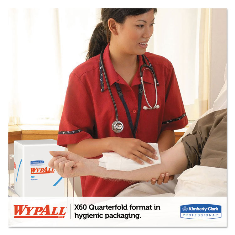 General Clean X60 Cloths, 1/4 Fold, 12.5 x 10, White, 70/Pack, 8 Packs/Carton