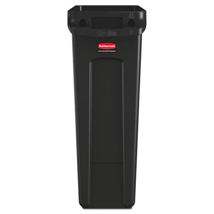 Slim Jim with Venting Channels, 23 gal, Plastic, Black