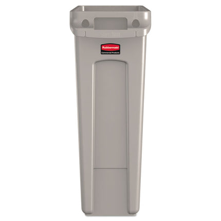 Slim Jim with Venting Channels, 23 gal, Plastic, Beige