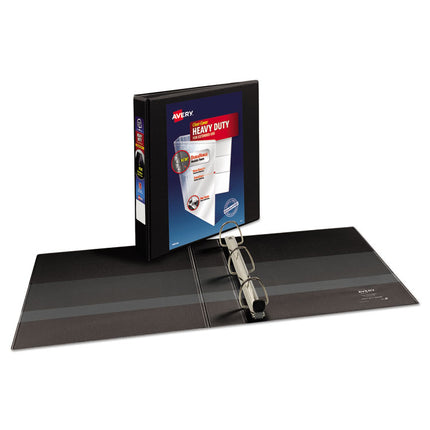 Heavy-Duty View Binder With Durahinge And One Touch Ezd Rings, 3 Rings, 1.5" Capacity, 11 X 8.5, Black