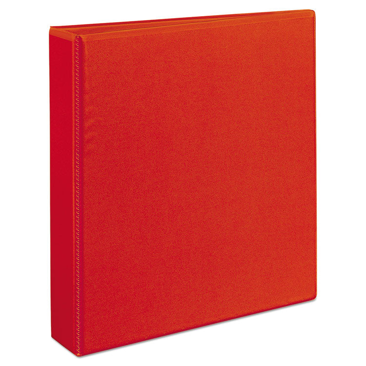 Heavy-Duty View Binder With Durahinge And One Touch Ezd Rings, 3 Rings, 1.5" Capacity, 11 X 8.5, Red
