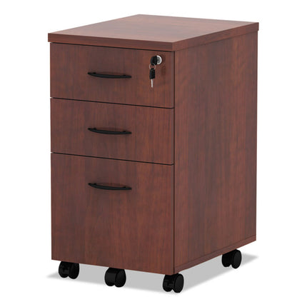 Alera Valencia Series Mobile Pedestal File, Left/right, 3-Drawer: Box/box/file, Legal/letter, Cherry, 15.88" X 20.5" X 28.38"