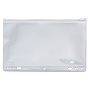 Zip-All Ring Binder Pocket, 2- to 7-Hole Punched, 6" x 9.5", Clear