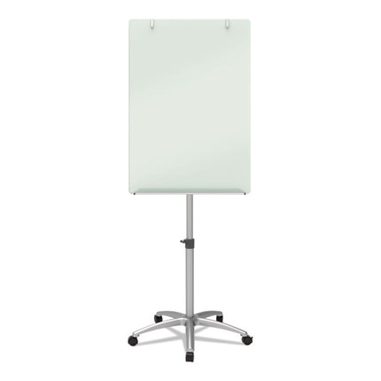 Infinity Glass Mobile Presentation Easel, 36" x 24", White Surface, Black/Gray Metal/Plastic Frame