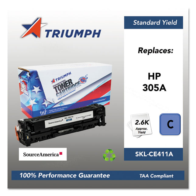 751000nsh1285 Remanufactured Ce411a (305a) Toner, 2,600 Page-Yield, Cyan