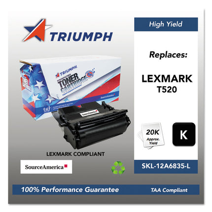 751000nsh0209 Remanufactured 12a6835 High-Yield Toner, 20,000 Page-Yield, Black