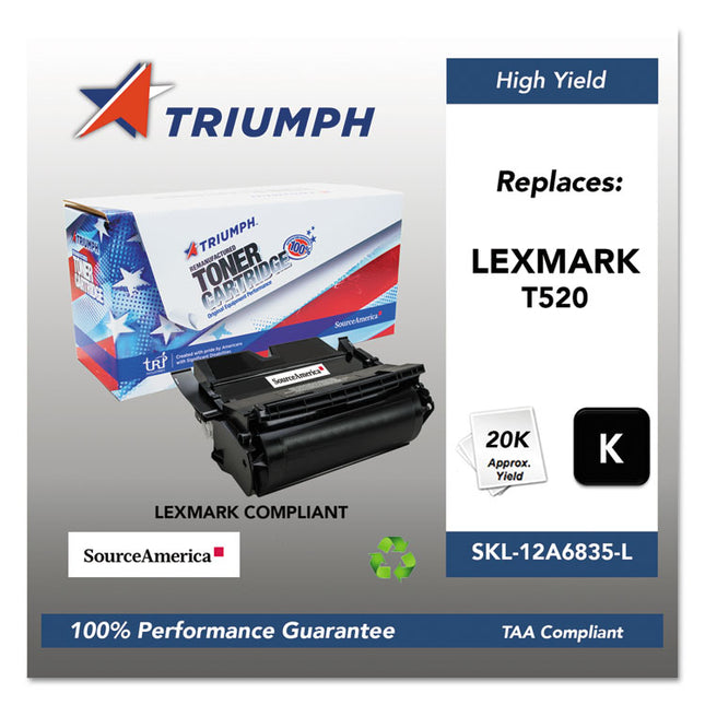 751000nsh0209 Remanufactured 12a6835 High-Yield Toner, 20,000 Page-Yield, Black