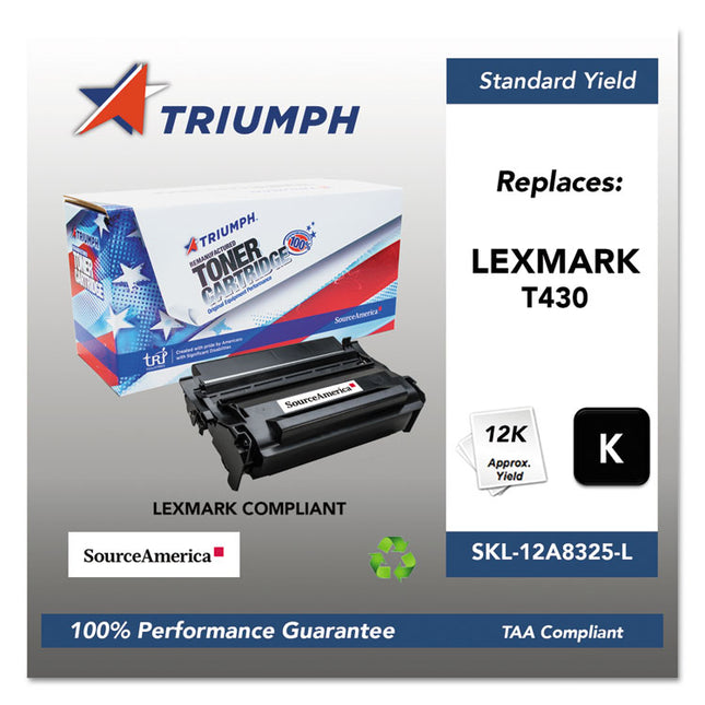 751000nsh0384 Remanufactured 12a8425 High-Yield Toner, 12,000 Page-Yield, Black