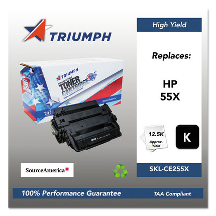 751000nsh1098 Remanufactured Ce255x (55x) High-Yield Toner, 12,500 Page-Yield, Black