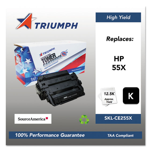 751000nsh1098 Remanufactured Ce255x (55x) High-Yield Toner, 12,500 Page-Yield, Black