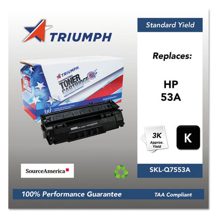 751000nsh0363 Remanufactured Q7553a (53a) Toner, 3,000 Page-Yield, Black