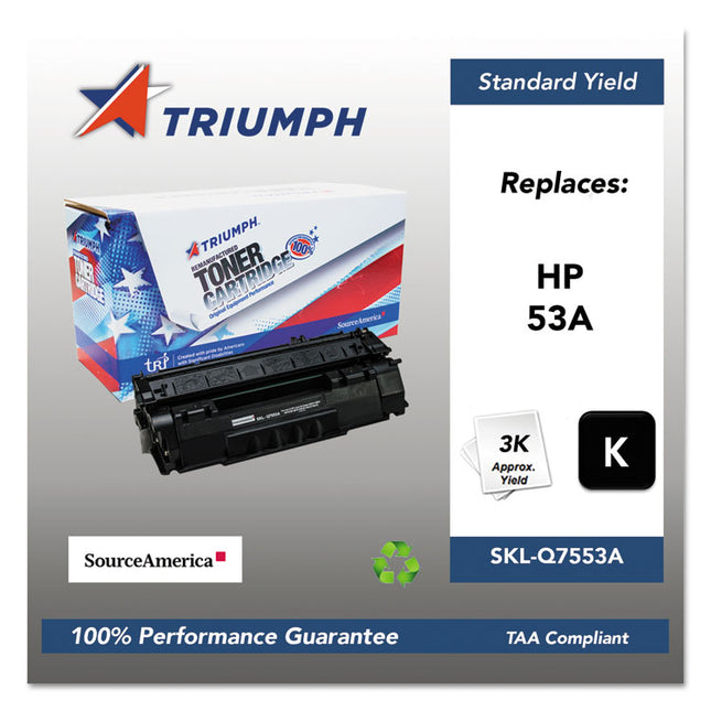 751000nsh0363 Remanufactured Q7553a (53a) Toner, 3,000 Page-Yield, Black