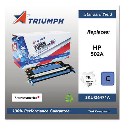 751000nsh0296 Remanufactured Q6471a (502a) Toner, 4,000 Page-Yield, Cyan