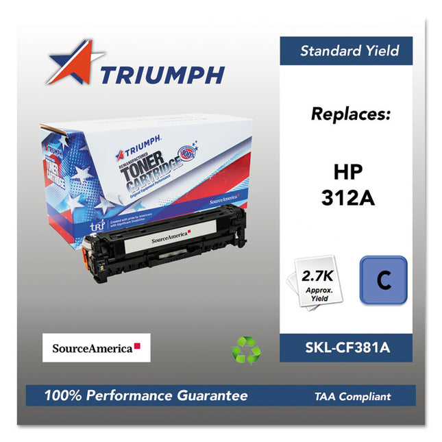 751000nsh1408 Remanufactured Cf381a (312a) Toner, 2,700 Page-Yield, Cyan