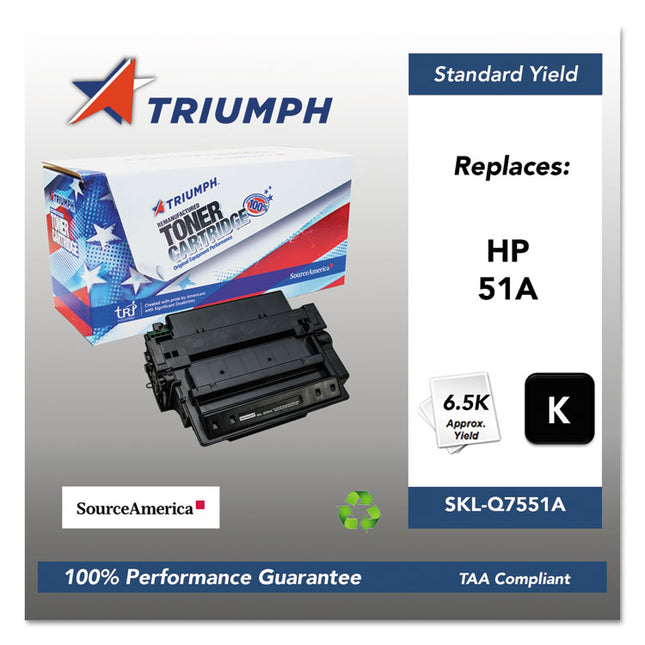 751000nsh0361 Remanufactured Q7551a (51a) Toner, 6,500 Page-Yield, Black