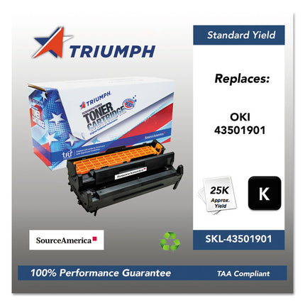 751000nsh1342 Remanufactured 43501901 Drum Unit, 25,000 Page-Yield, Black