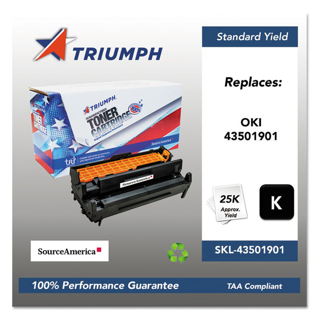 751000nsh1342 Remanufactured 43501901 Drum Unit, 25,000 Page-Yield, Black