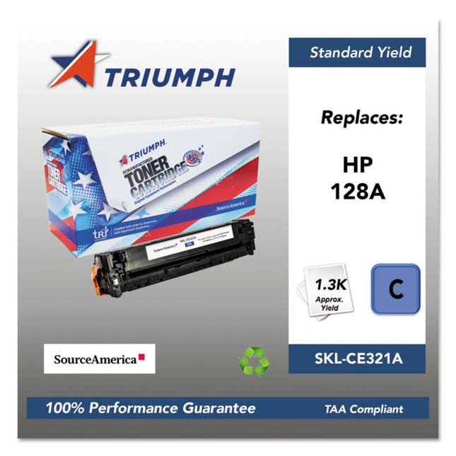 751000nsh1110 Remanufactured Ce321a (128a) Toner, 1,300 Page-Yield, Cyan