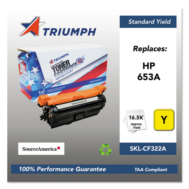 751000nsh1605 Remanufactured Cf322a (653a) Toner, 16,500 Page-Yield, Yellow