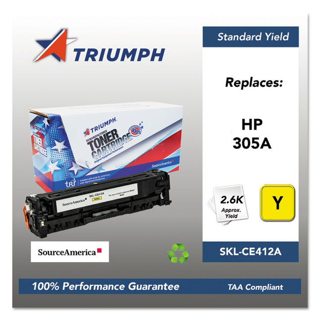 751000nsh1286 Remanufactured Ce412a (305a) Toner, 2,600 Page-Yield, Yellow