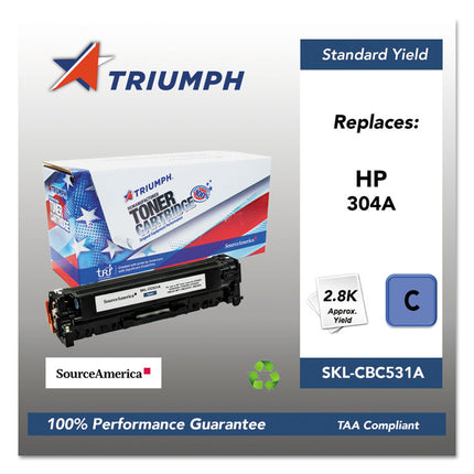 751000nsh0972 Remanufactured Cc531a (304a) Toner, 2,800 Page-Yield, Cyan