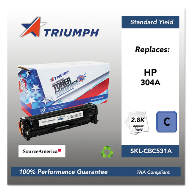 751000nsh0972 Remanufactured Cc531a (304a) Toner, 2,800 Page-Yield, Cyan